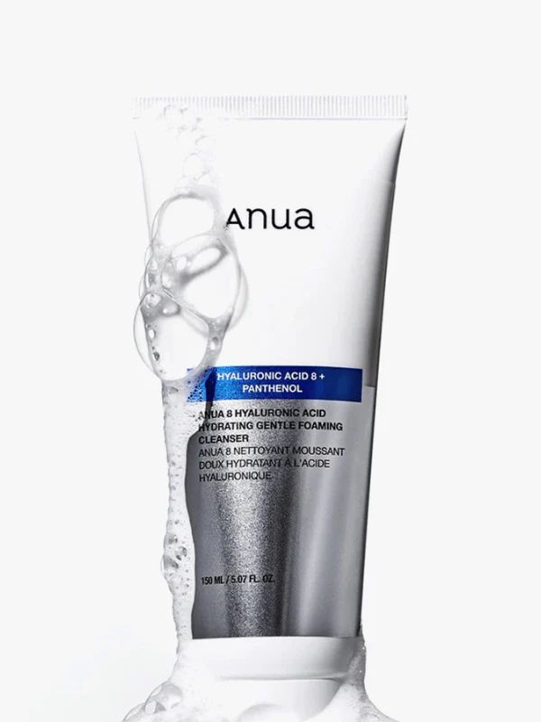 Anua hyaluronic Acid 8 + panthenol  hydrating Gentel foam cleansing  ( mousse nettoyant) 150ml